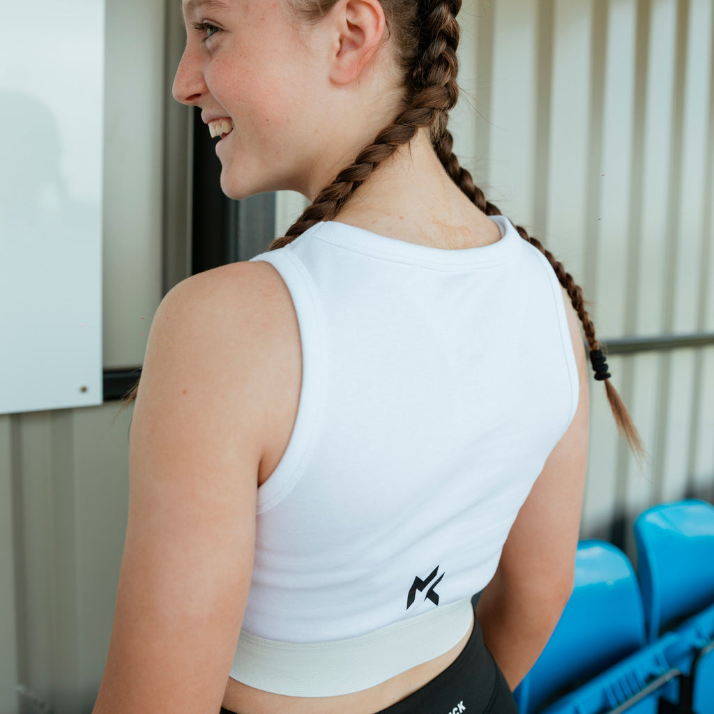 Annie Jnr Racer Top-White
