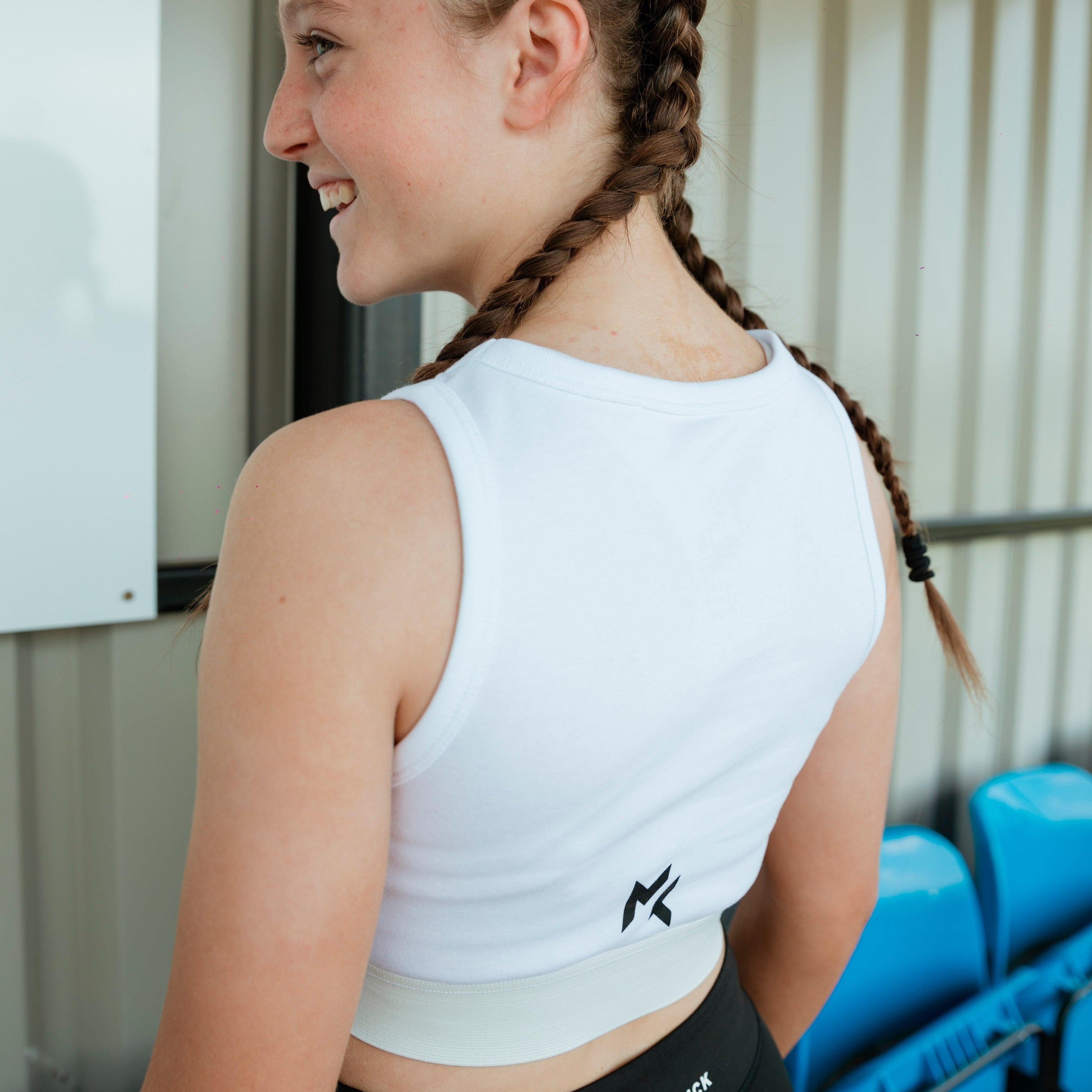 Annie Jnr Racer Top-White