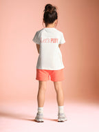 Isobelle T-Shirt - Off White/Coral