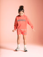 Lily Sweatshirt - Coral/Off White
