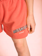 Misskick Willow Shorts Coral branding
