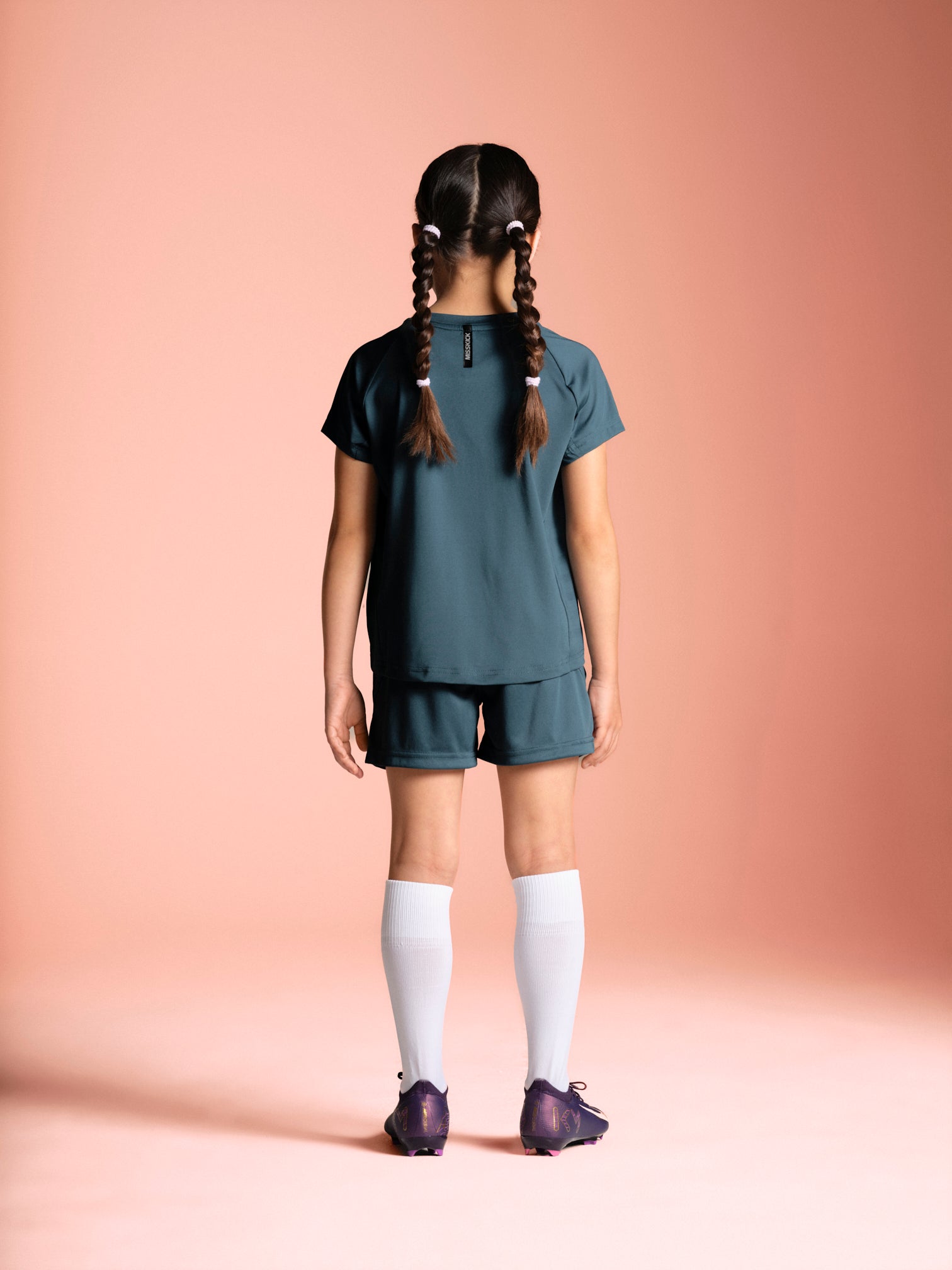Misskick on pitch training girls tshirt back teal