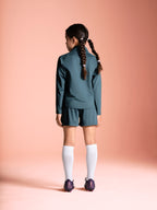 Poppy 1/4 zip girls training top teal back
