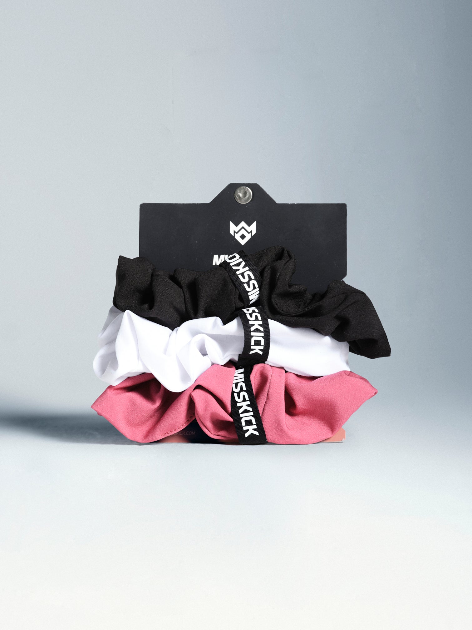 Goleador Scrunchies 3 Pack - White/Black/Dusky Red