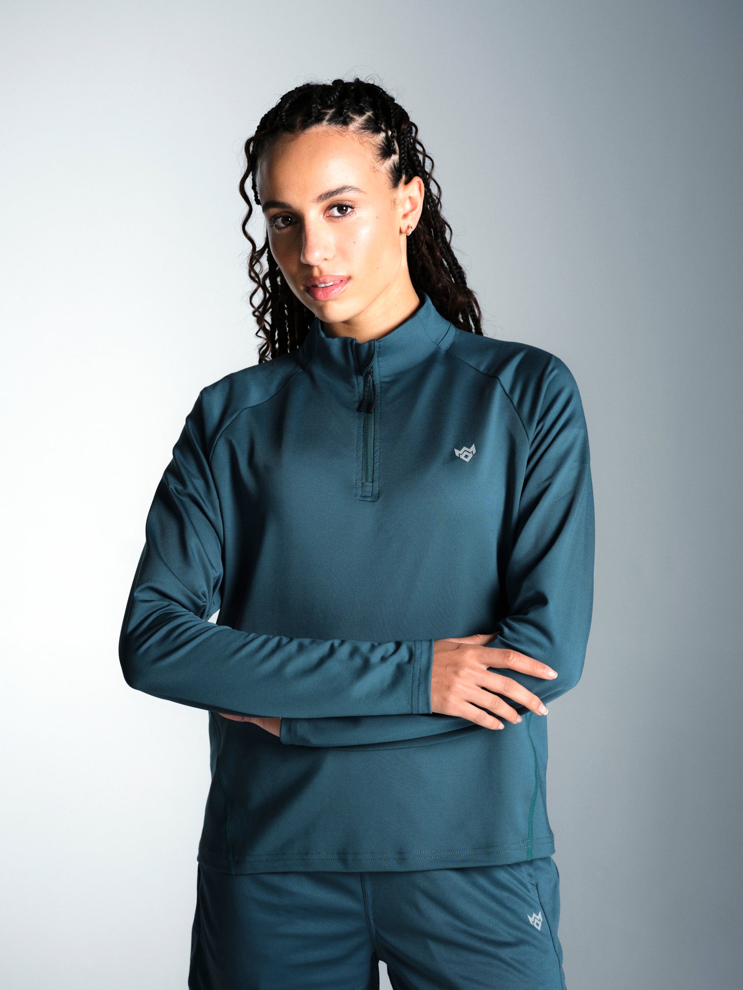Calcia 1/4 Zip Top - Teal