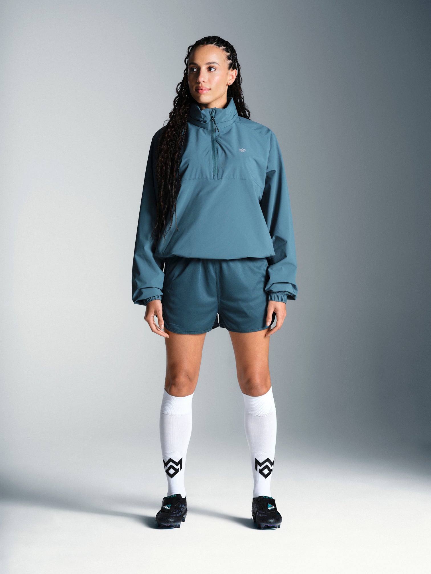 Misskick Tifoso wind breaker teal full body front