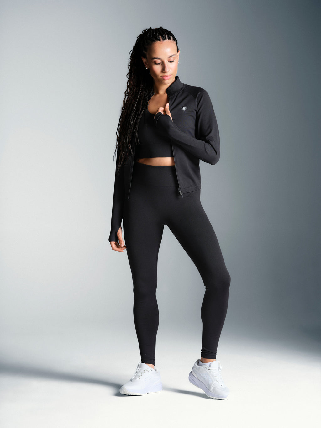 Misskick vittoria seamless full zip jacket black full body