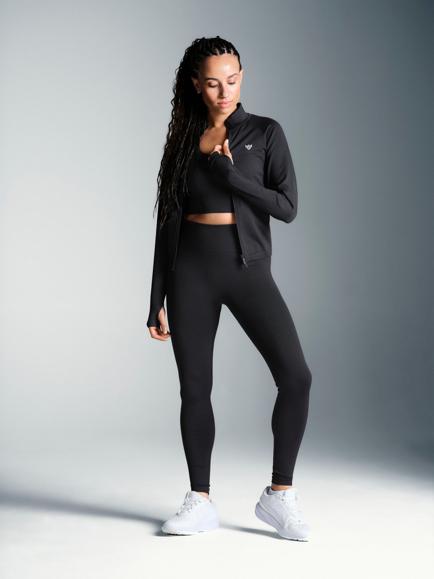 Misskick vittoria seamless full zip jacket black full body