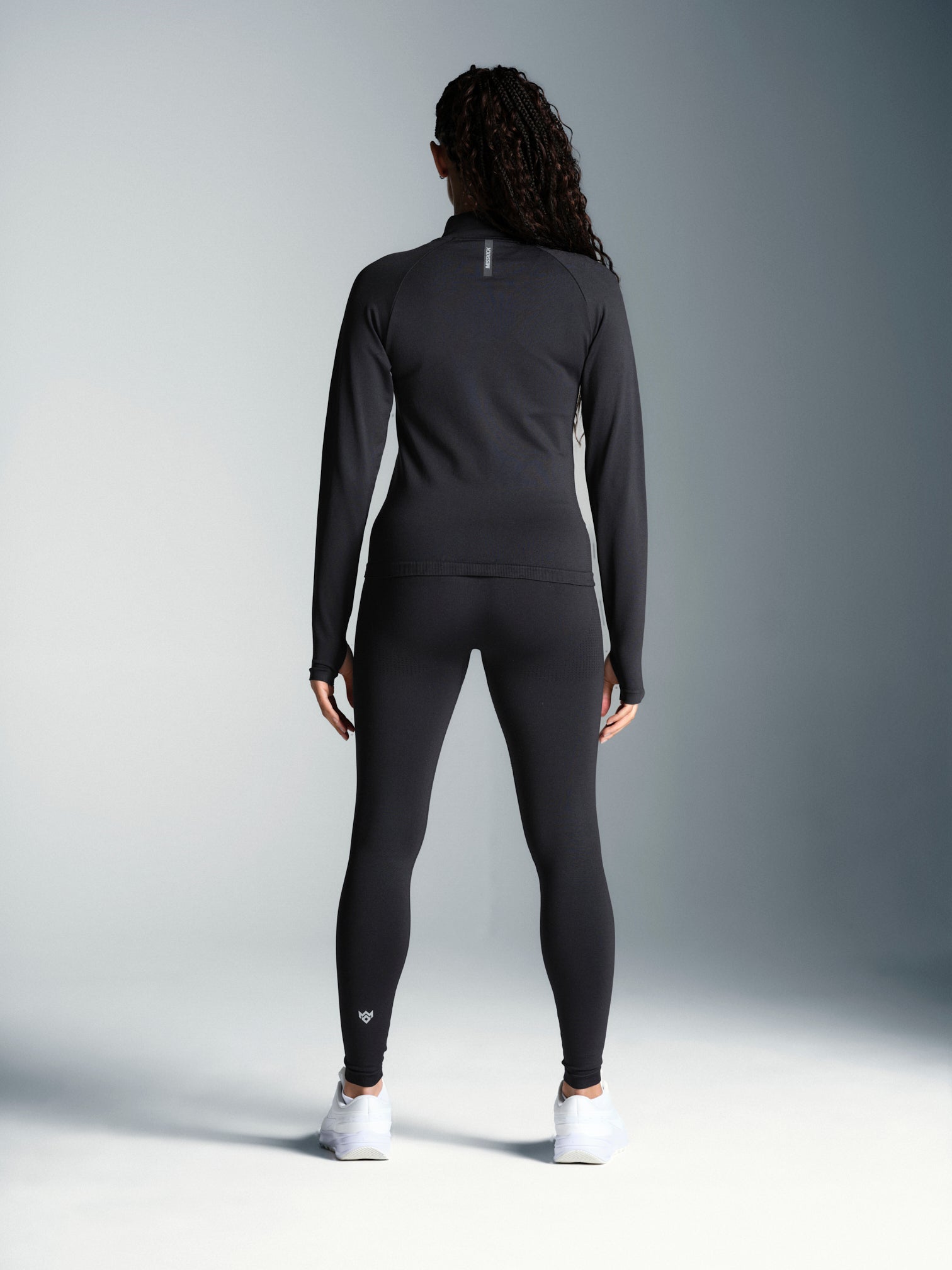 Misskick vittoria seamless full zip jacket black full body back