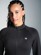 Misskick vittoria seamless full zip jacket black logo zip detail 