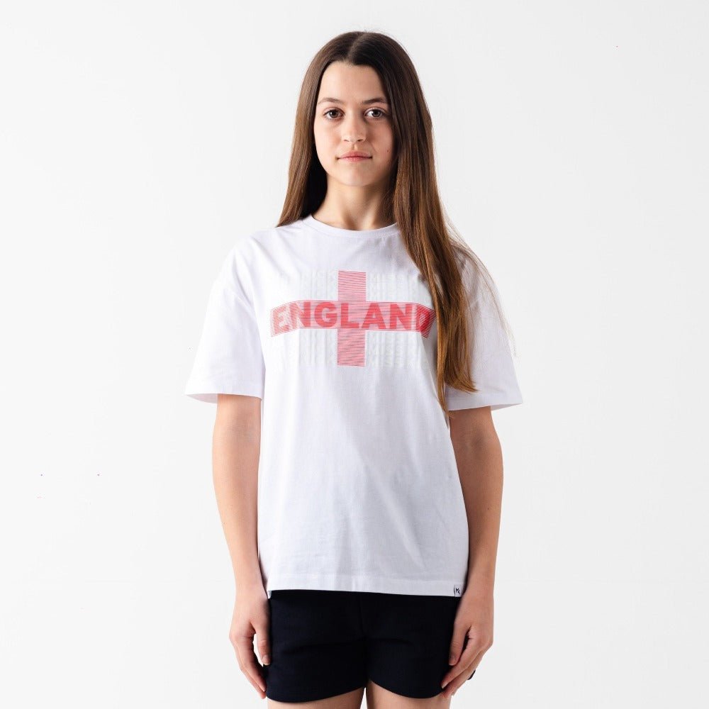 Girls England T-shirt White - MISS KICK - #football#