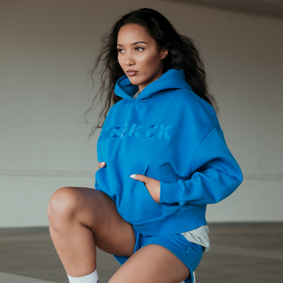 Women s Boxy Hoodie Blue MISS KICK