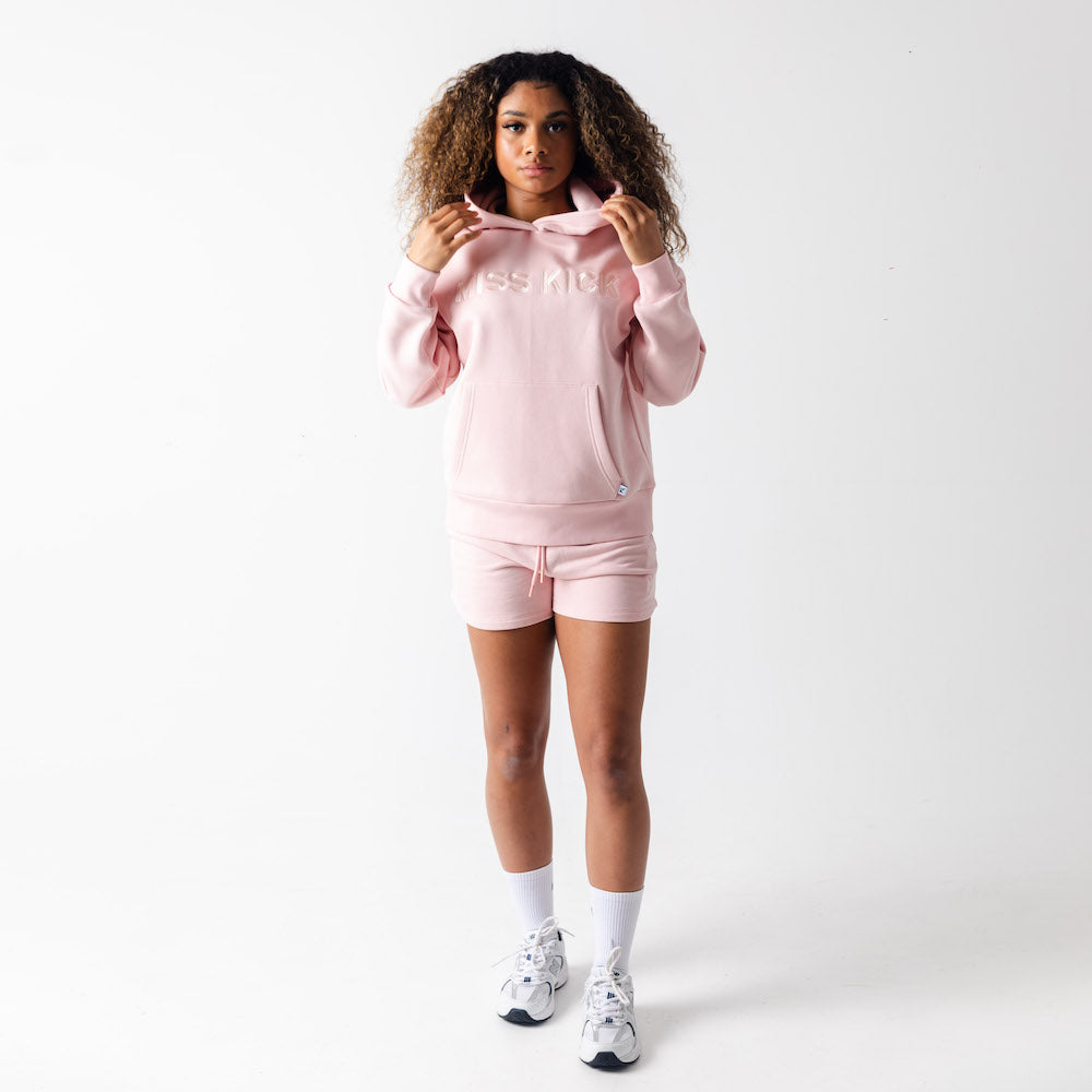 Women's Everyday Loose Fit Embroidered Hoodie - Blush