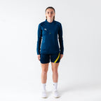Womens Football 1/4 Zip Training Top Blue