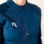 Womens Football 1/4 Zip Training Top Blue